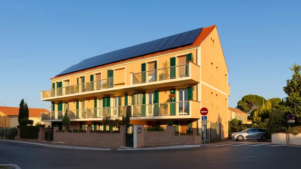 Condominio con impianto fotovoltaico sul tetto