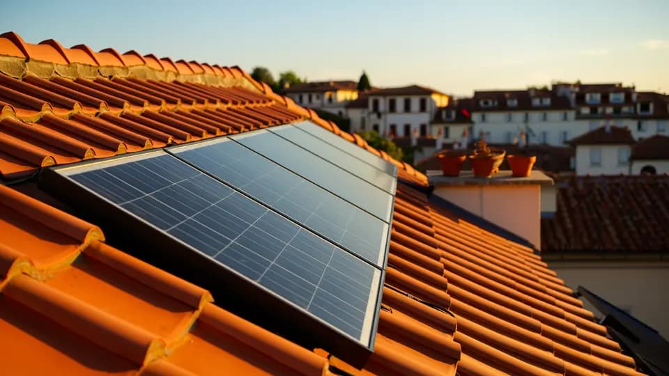 Impianto fotovoltaico installato su un tetto